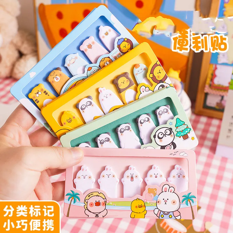 

150 Sheets Cute Animal Thumb Sticky Notes, Cartoon Index Tabs for Journal Scrapbook Memo Pad Student Supplies