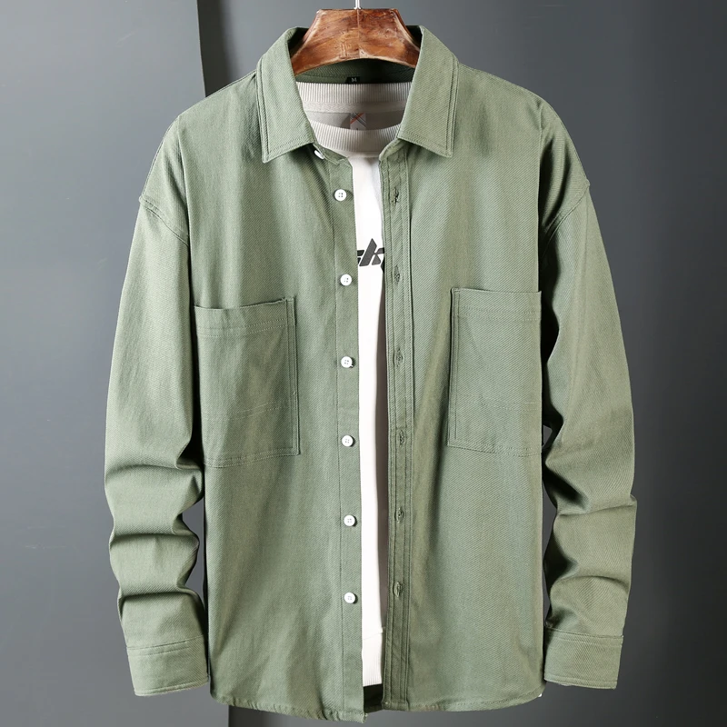 

Men's solid color casual shirt Men's long shirt elastic shirt Simple, anti-wrinkle, commercial, office