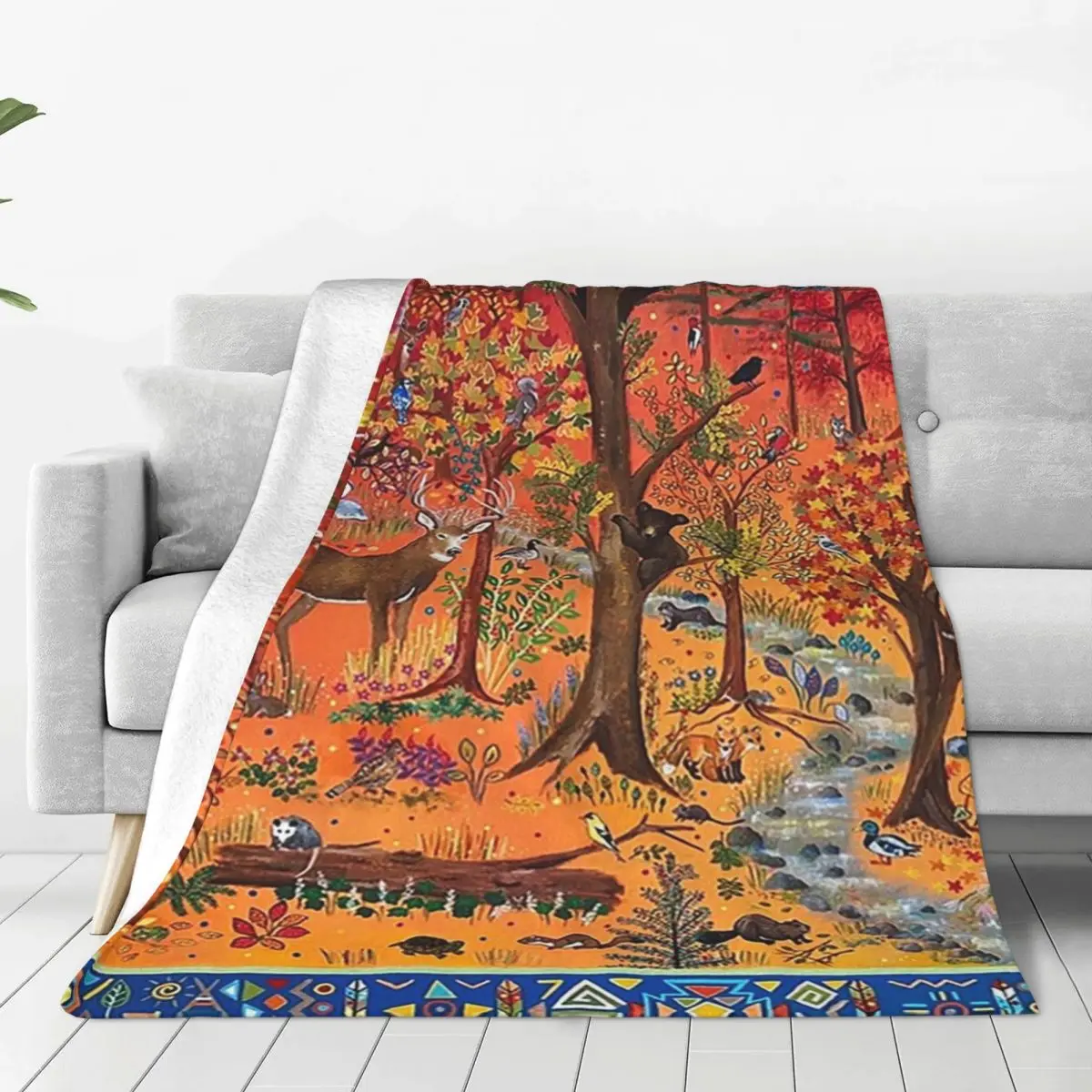 Enchanted Fores Blankets Fleece Portable Sofa Throw Blankets For Couch Bedding Travel Throws Bedspread Quilt