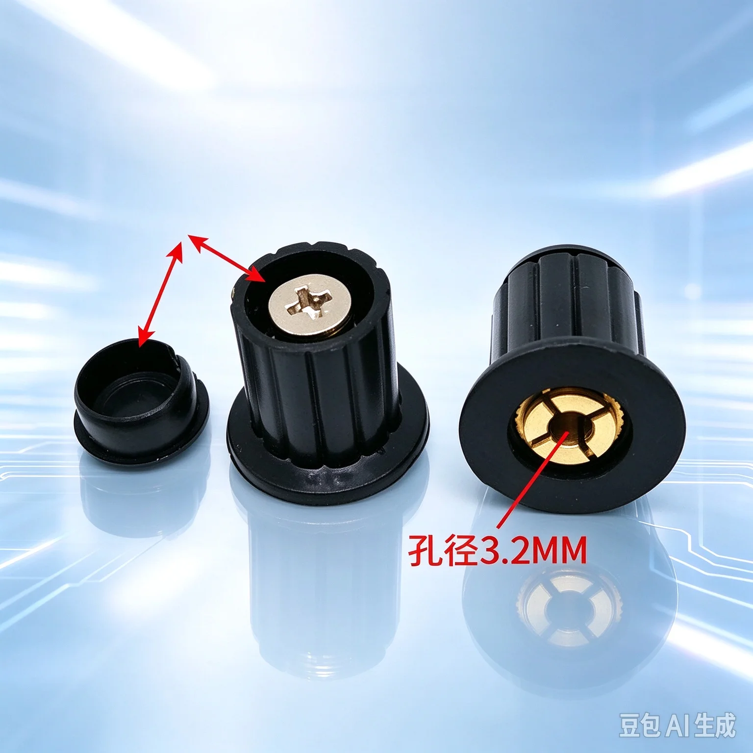 50pcs Indicator Control Knob KYP16-16-3.2J 3.2mm Bore for Potentiometer
