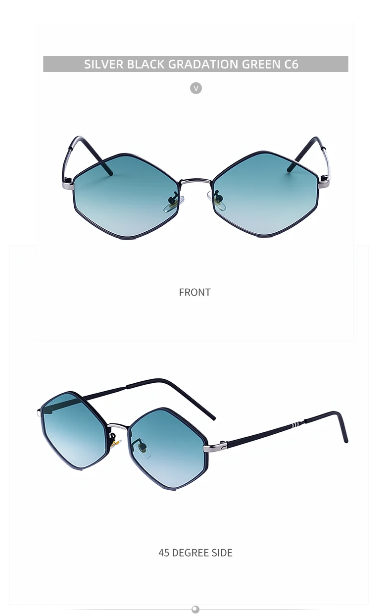 Kleine Sechseckige Punk-Sonnenbrille für Damen 2026 Luxusmarke Klassische Steampunk Polygon-Sonnenbrille für Damen Vintage-Schattierung – Detail 16