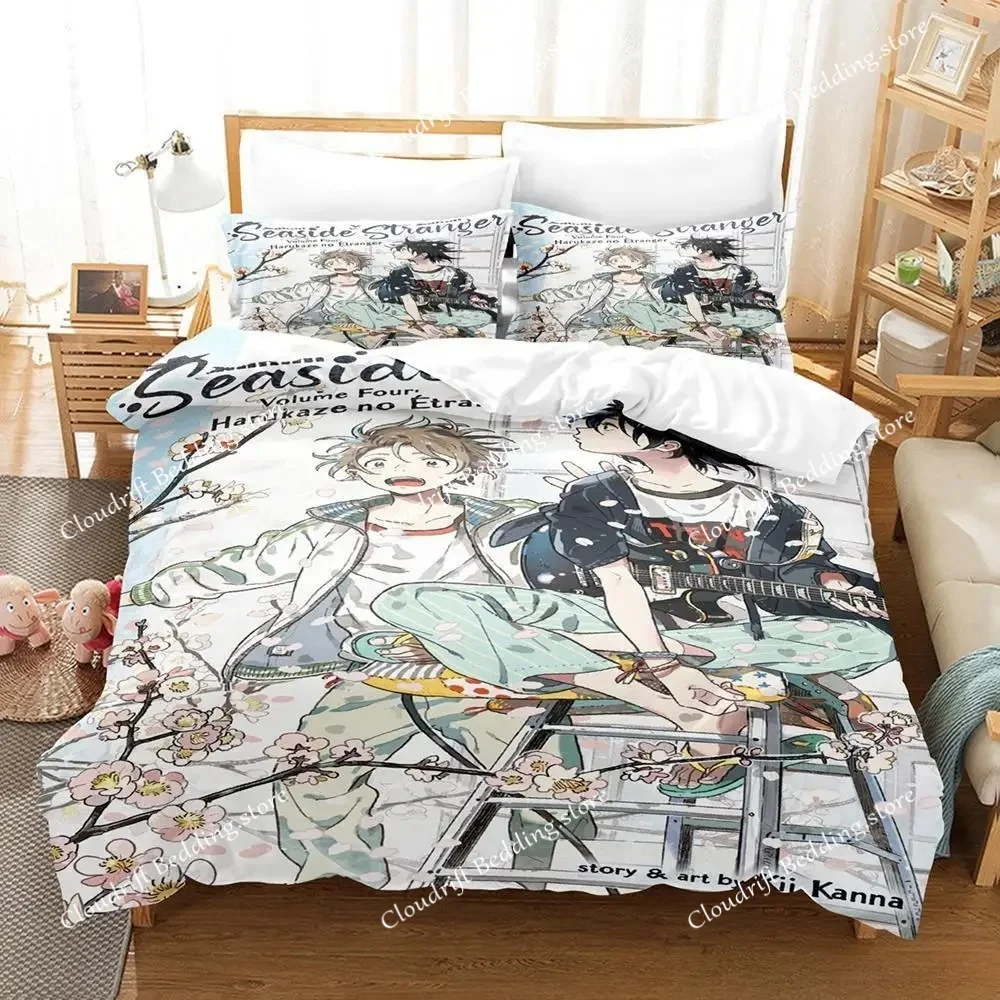 Seaside Stranger Bedding Set Single Twin Full Queen King Size Bed Set Adult Kid Bedroom Duvet Cover Sets 3D Anime Bed Sheet Set