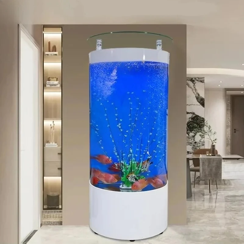 

Fish tank aquarium back filter underwater sound fish tank semi-circular fish tank