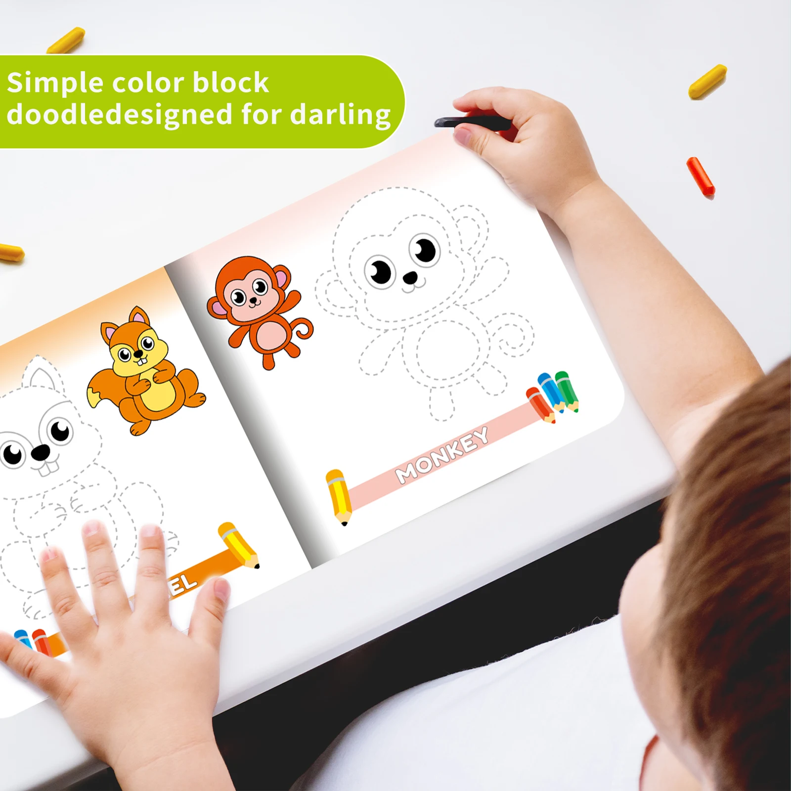 1 Set of 10 English Children's Coloring and Drawing Books, Ages 3-6, Creativity Enhancement Puzzle Education