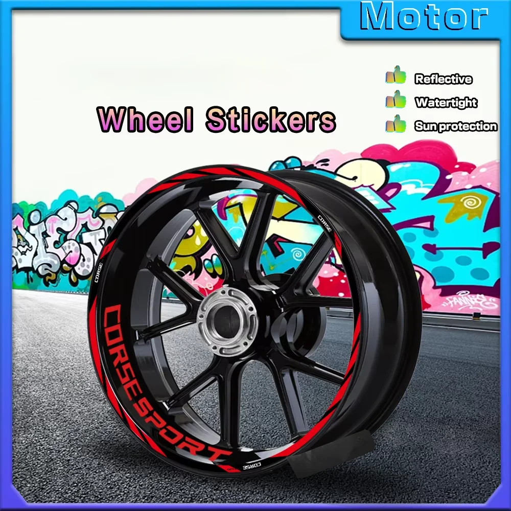 For monster 696 821 937 diavel multistrada 1260 1200 panigale v4 848 Motorcycle Wheel Rim Sticker Decal Hub Stripe Tape