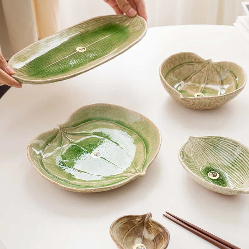 

Plate Ceramic Fruit Dim Sum Household Long Sushi Tableware Bowl