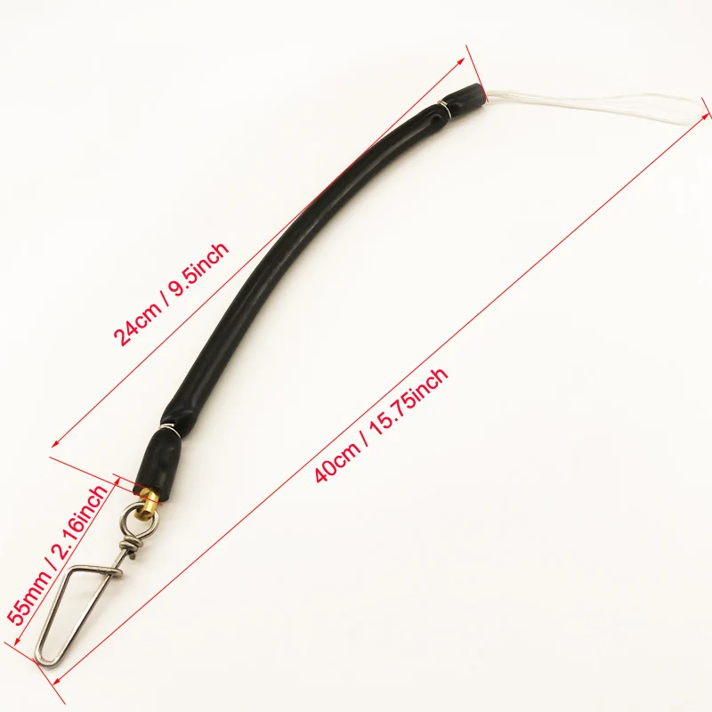 40CM Speargun Bungee Látex Pesca submarina Cable de choque 360 °   Conector giratorio de latón para fusil de lanza, amortiguador de pesca, cable de choque giratorio