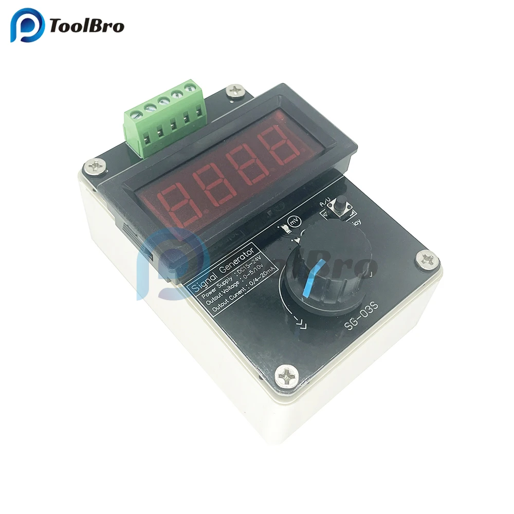 DC 24V Adjustable LED Digital Signal Generator 0-10V 0-20mA 4-20mA with Micro USB Charging 0.1V 0.01V 0.1mA 0.01mA Signal Source