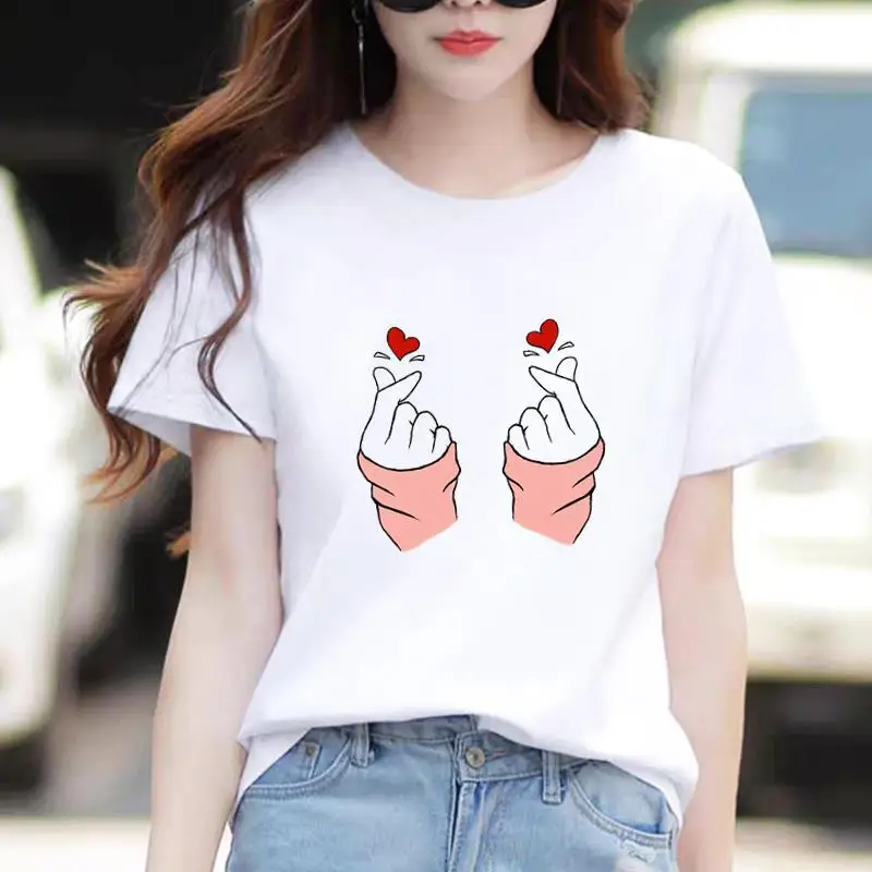 

Modal Fabric Sweet Butterfly Flower Flower Word Mother-daughter Print Casual Short Sleeve T-shirt Aesthetic Clothes Harajuku