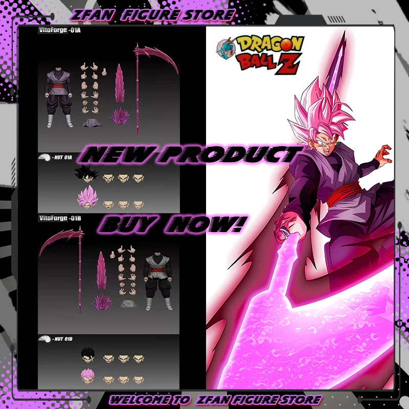 Nueva figura de acción VitoForge The Scythe Lord Dragon Ball Black Goku Zamas Super Saiyan Anime figuras colección modelo juguetes regalos