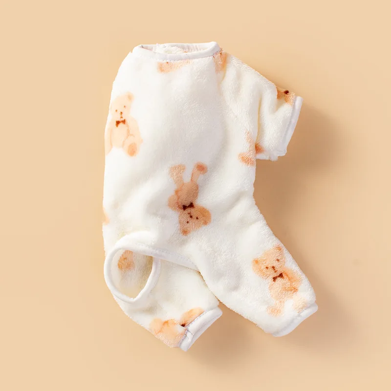 ملابس الحيوانات الأليفة الساخنة لطيف الدب طباعة هوديي الخريف والشتاء ملابس بأربعة أرجل ملابس الكلب القط #3