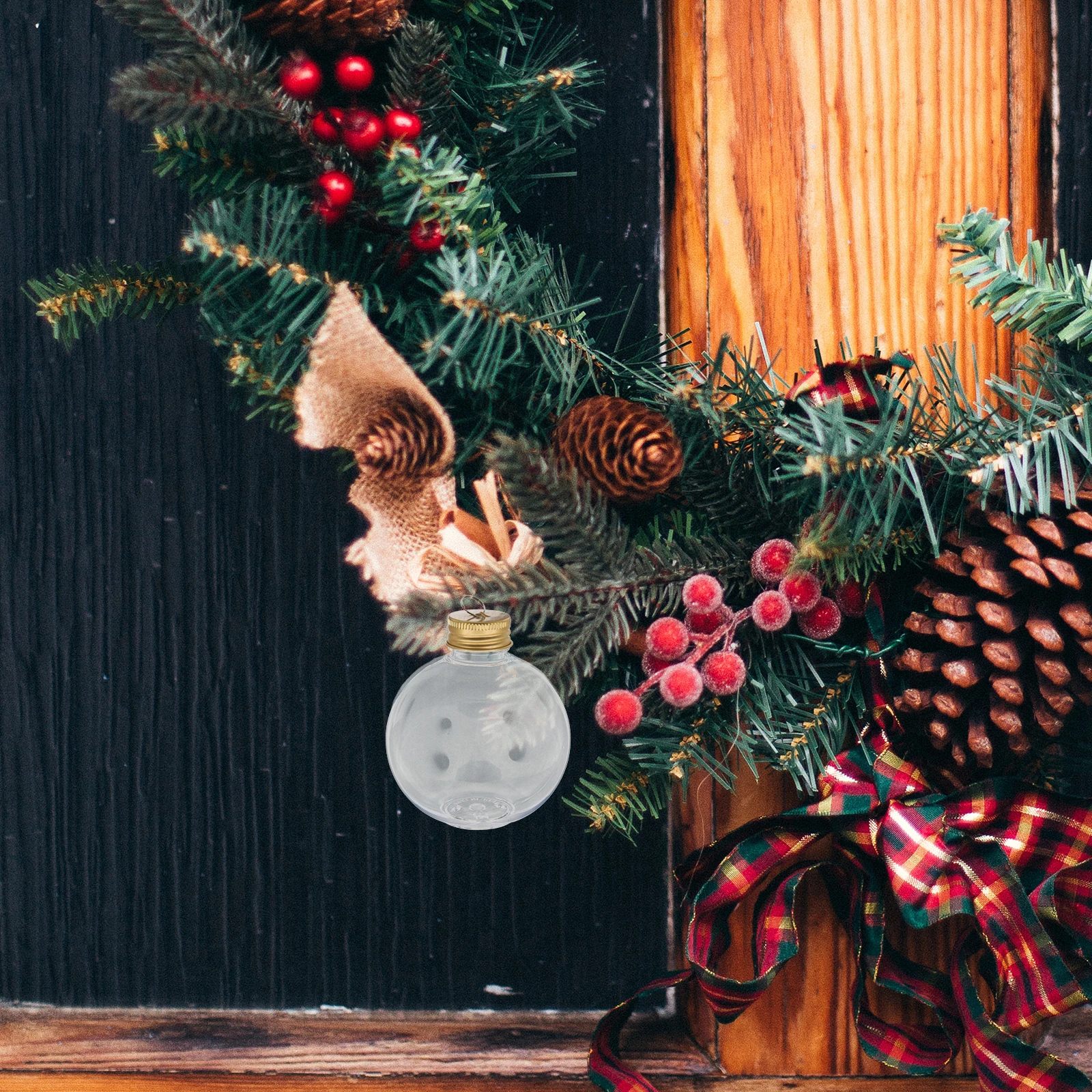 

6pcs Clear Bulb Shape Bottles Fillable Ornament For Christmas Decoration Diy Candy Jars Party Favors Holiday Hanging Crafts