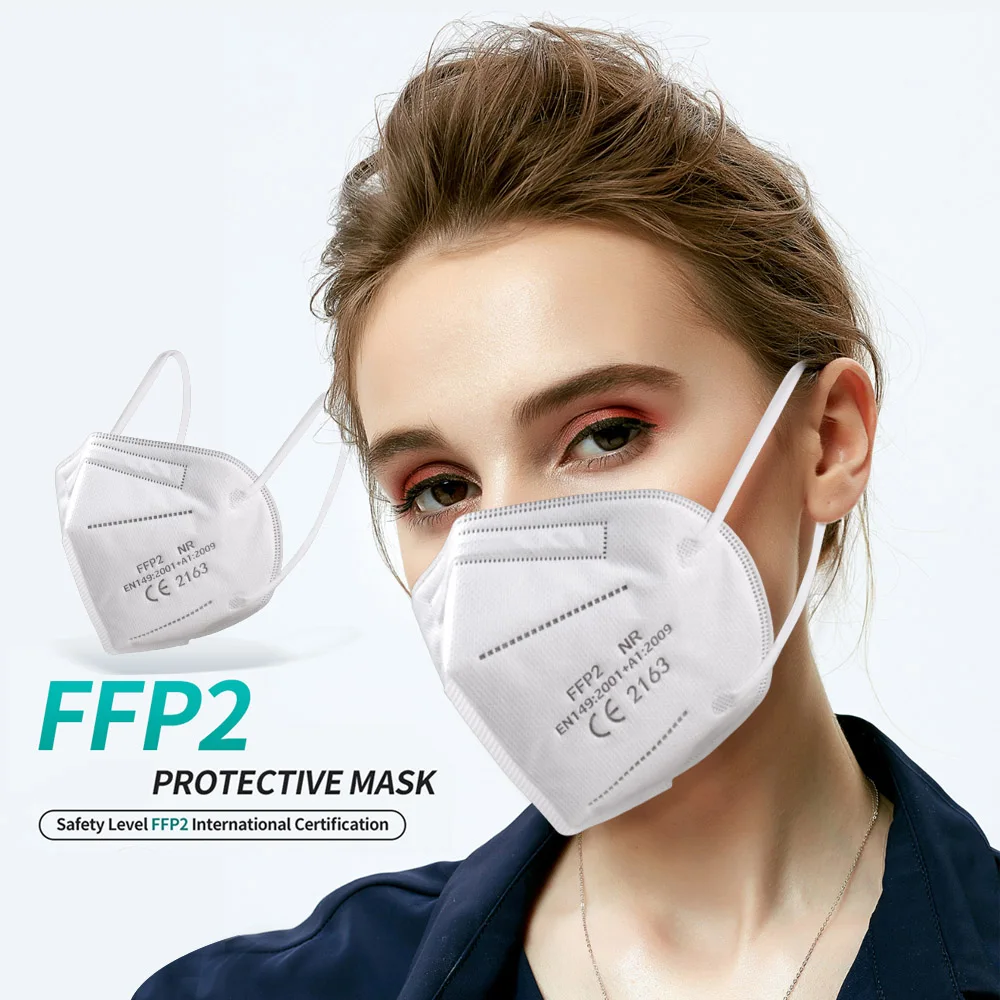 HOT Adult 5 Layers Black FFP2 KN95 Mask Respirator Fabric Face Mask CE Filter Mouth Dustproof Reuseable ffp2mask