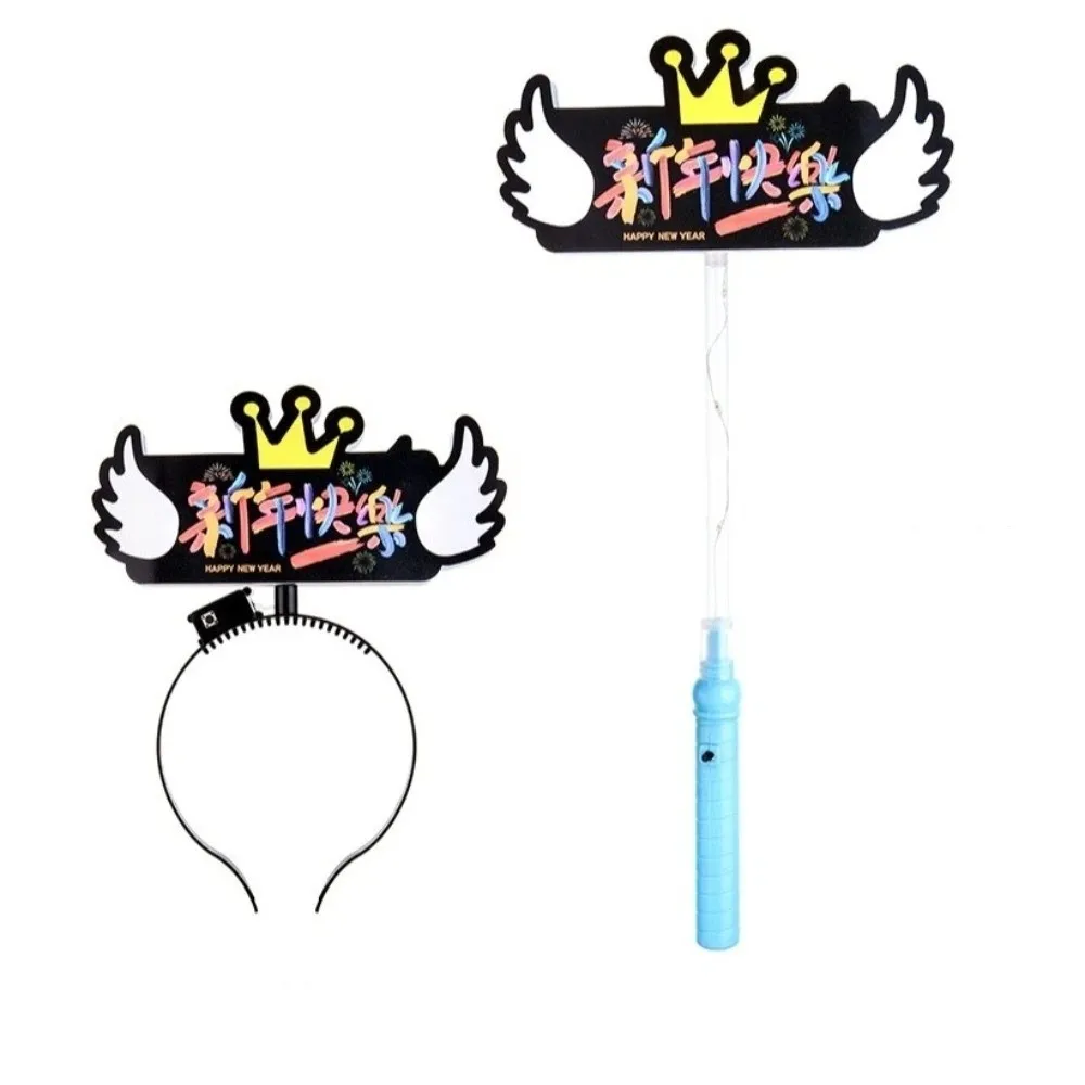 Kreative Spielzeuge Kunststoff LED Glow Haarbänder leuchten im Dunkeln Cartoon Blinklicht Stirnband Spaß Neujahr Glow Sticks Geschenk