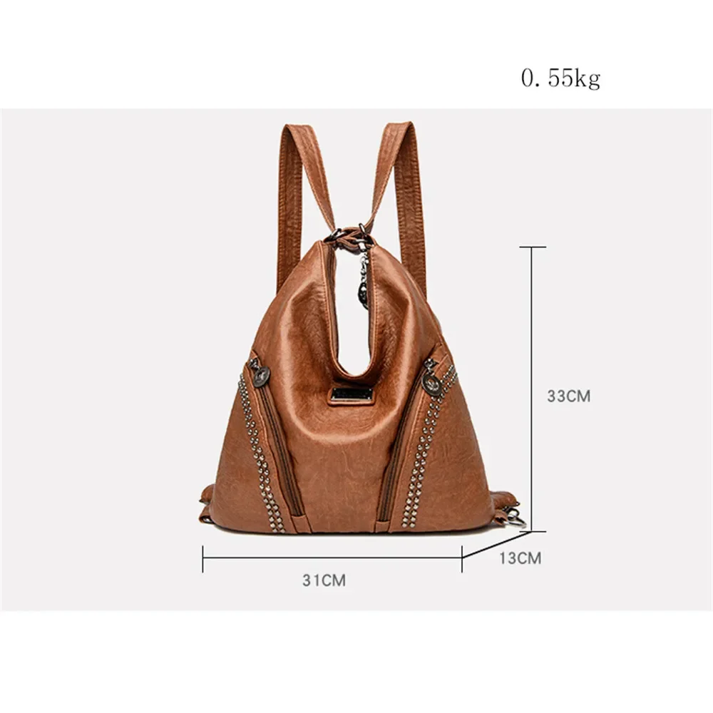 Women High Quality Leather Backpacks Vintage Female Shoulder Bag Sac A Dos Travel Ladies Bagpack Mochilas School Bags for Girls