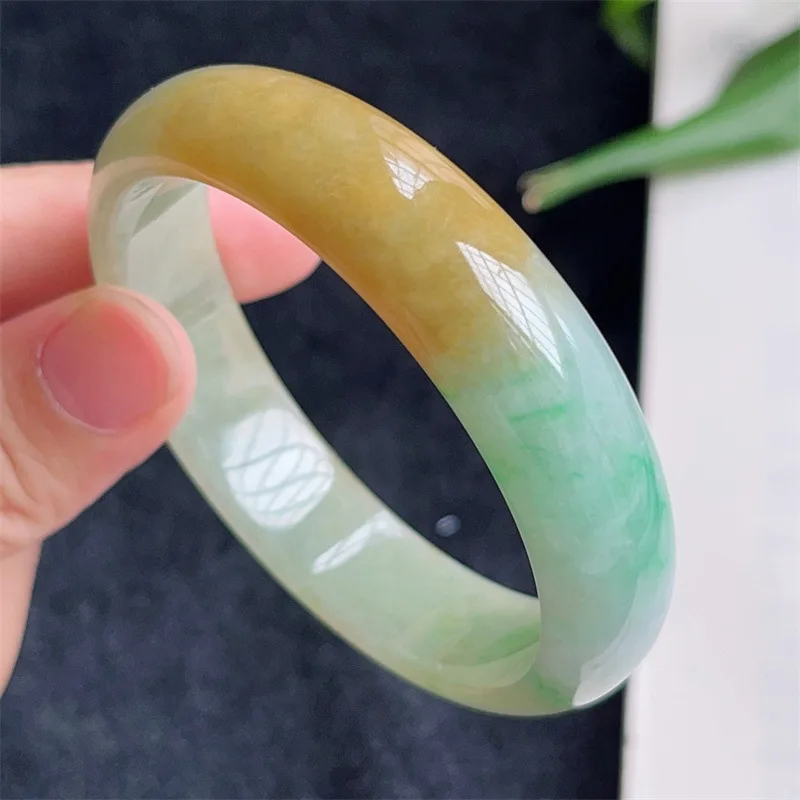 

Natural Myanmar Jade 54mm-62mm bracelet exquisite princess bracelet to send girlfriend to send mother Hetian jade