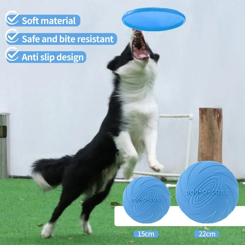 Dog Flying Disk Chew Canine Puppy Training Interactive Toy Silicone Game Flying Discs Resistant Pet Supplies  Big Small Dogs Dog