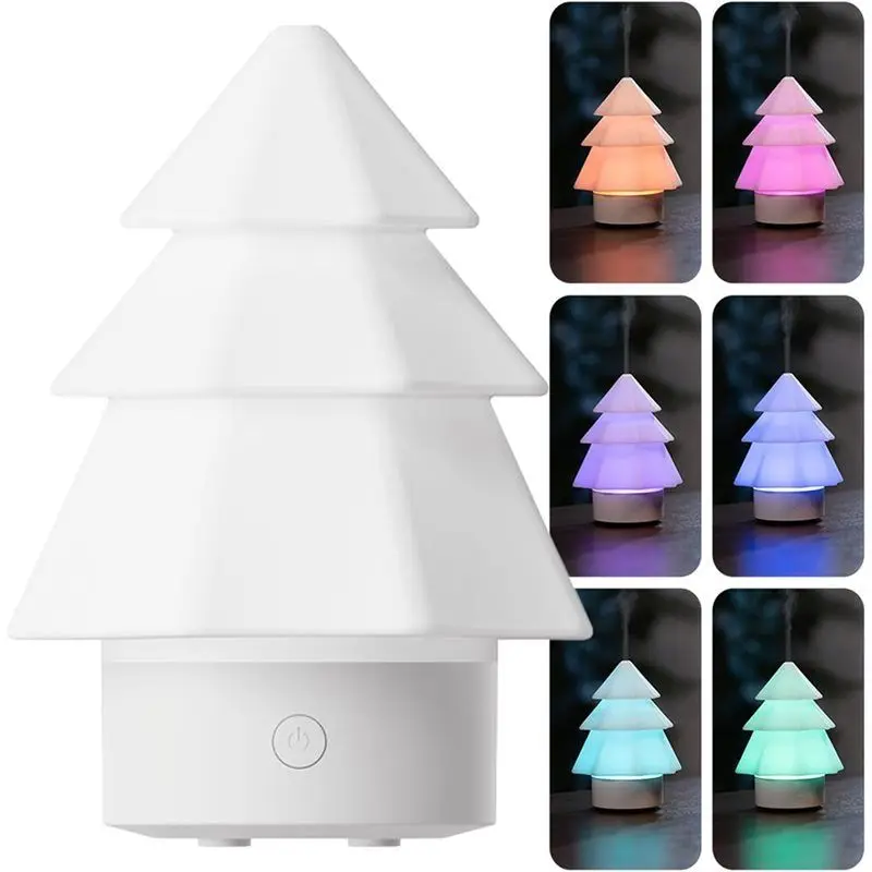 B58B-Cool Mist Essential Oil Diffuser Christmas Tree Air Humidifier 7 Colors For Office Bedroom