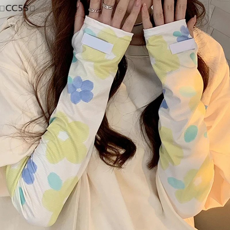 

tipoCC55 VissCC55larla Солнцезащитный крем Ice Sleeves для женщин Симпатичные велосипедные перчатки для вождения Свободные перчатки Ледяные шелковые рукава