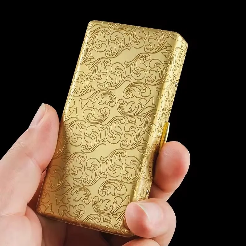 

Printed Flower Metal Cigarette Case for Women - Portable Slim Cigarette Holder, 18pcs Storage Box Smoking Accessory