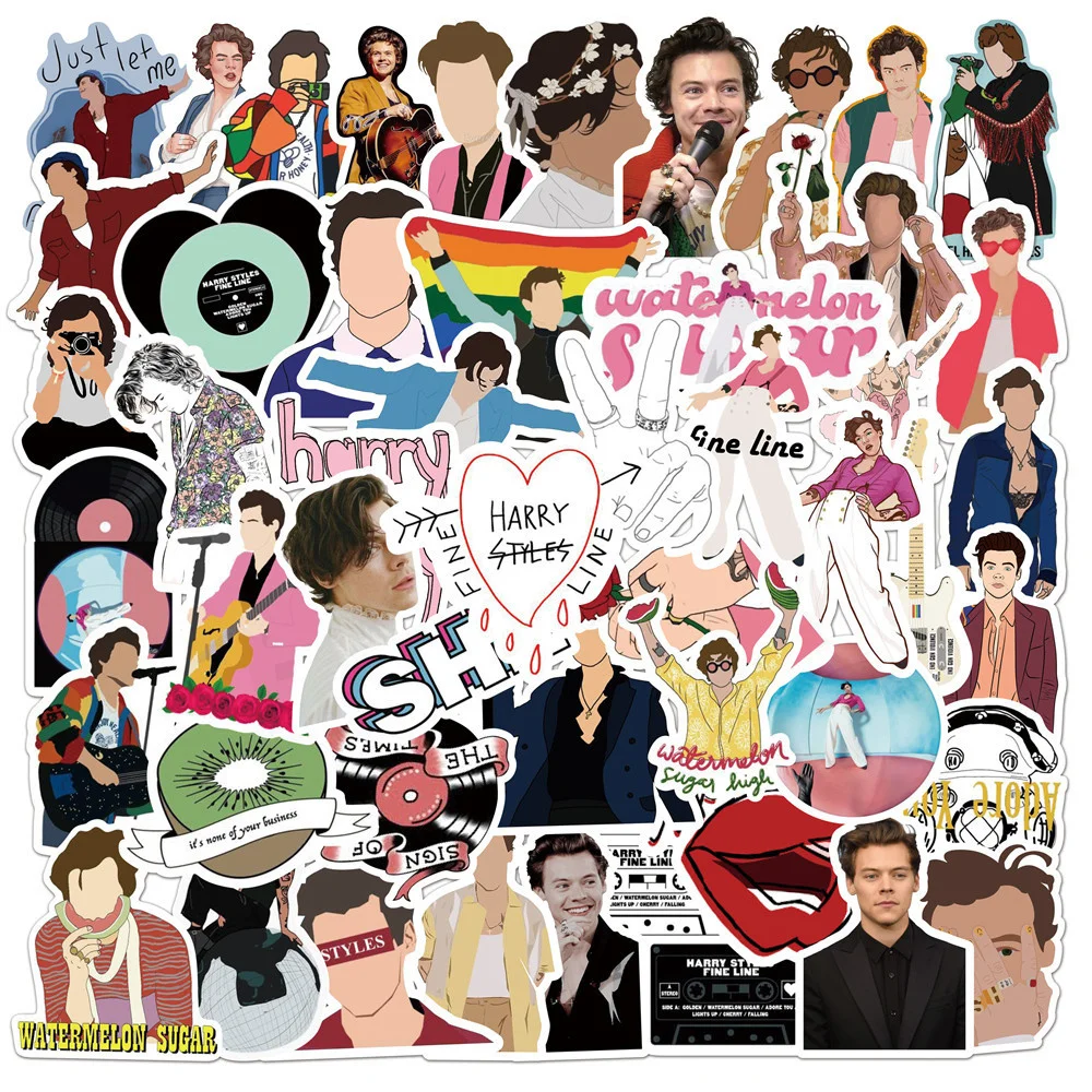 50PCS British Singer Harry Style Graffiti Stickers Luggage Laptop Skateboard Waterproof Decorative Stickers