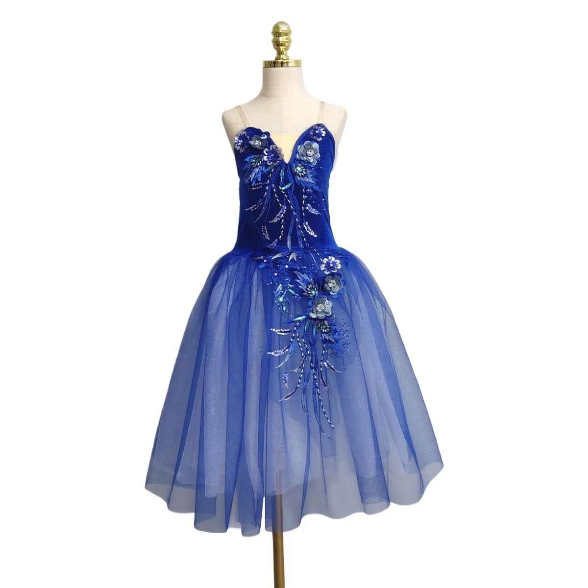 Ballet Tutu Skirts Long Romantic Dress 3d Flower Dress Performance Costumes Princess Dance Practice Tutu Dress Women