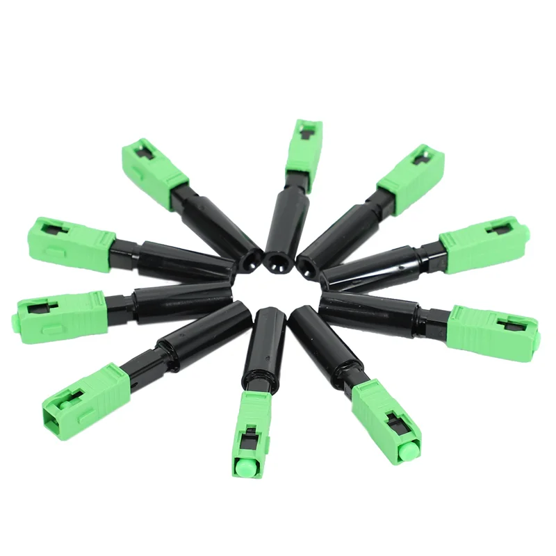 

ABSE-50Pcs Ftth Embedded Quick Connector SC/APC Green Plastic Fiber Optic Connector
