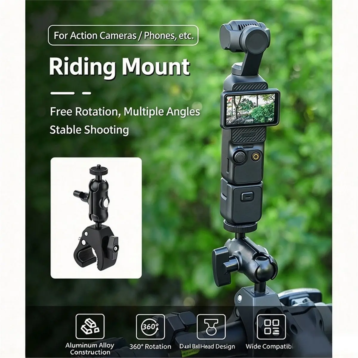 Camera Clamp Bike Mount for 4 3 Motorcycle Handlebar Mount for X5
