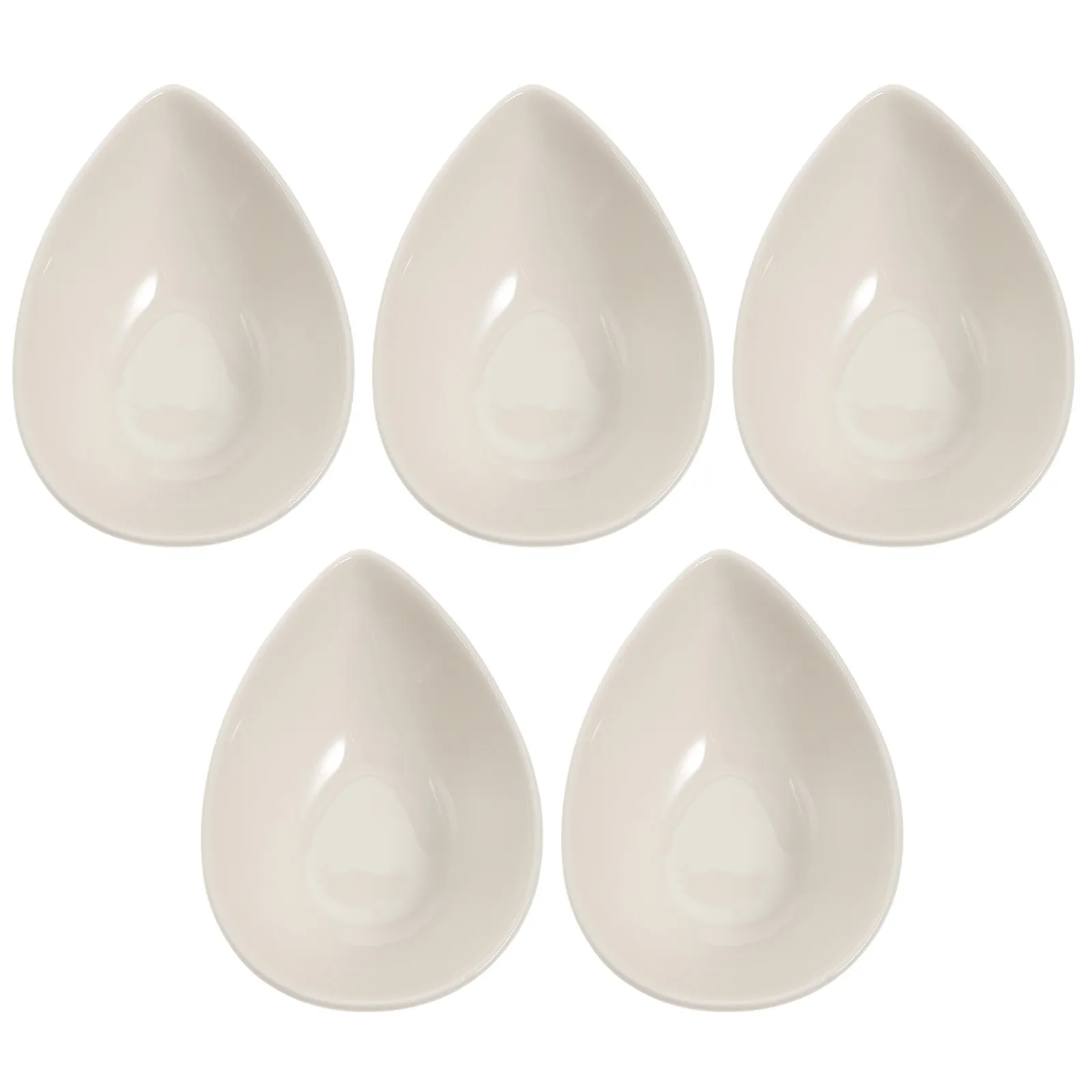 5Pcs Seasoning Bowls Set Compact White Lightweight Kitchen Tableware Sauce Dish Snack Appetizer Dish for Home Restaurant