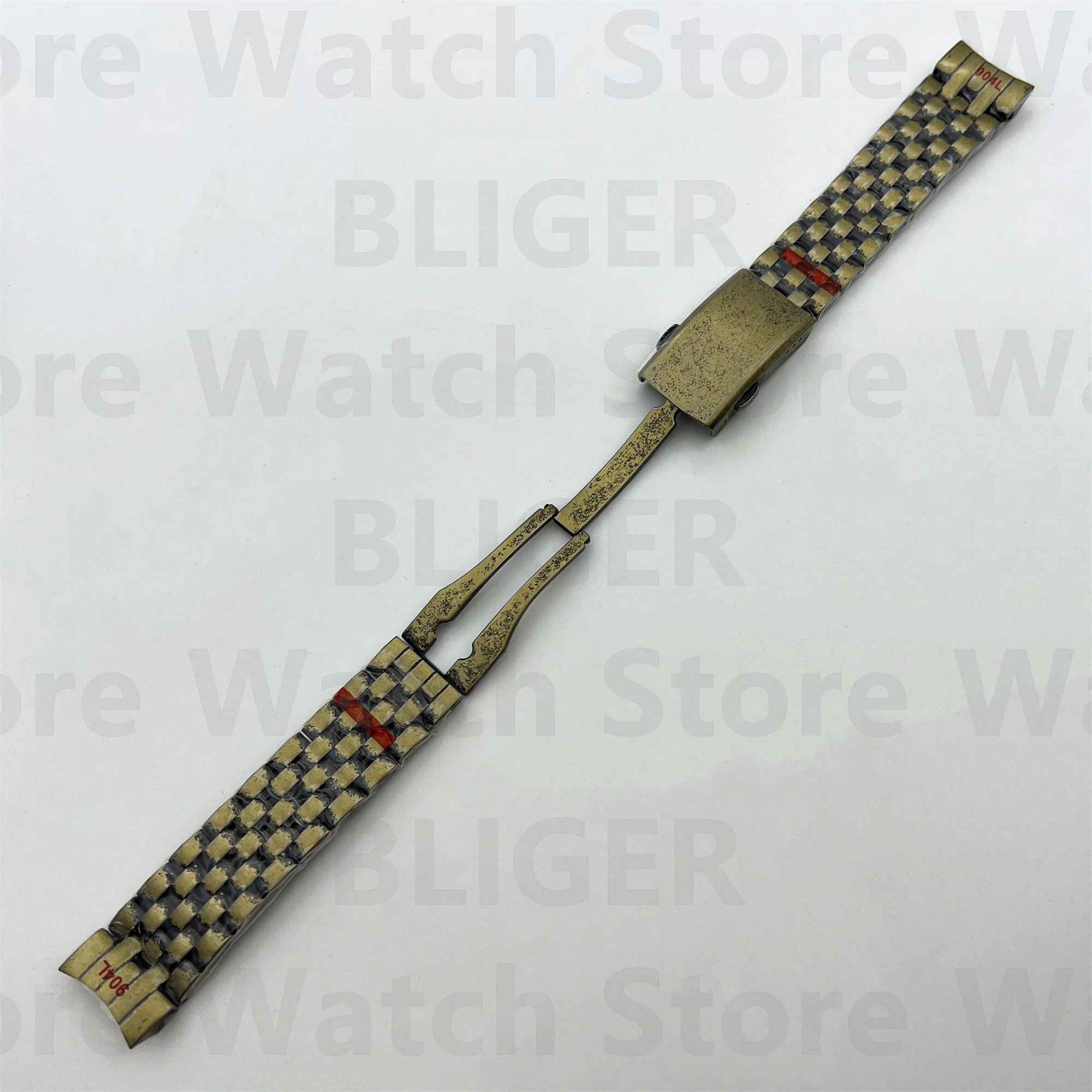 Bliger นาฬิกาข้อมือ904L 20มม. สายนาฬิกาข้อมือบรอนซ์แท่งสแตนเลสสตีลพับได้, เหมาะสำหรับสุภาพบุรุษ36มม. 39มม.