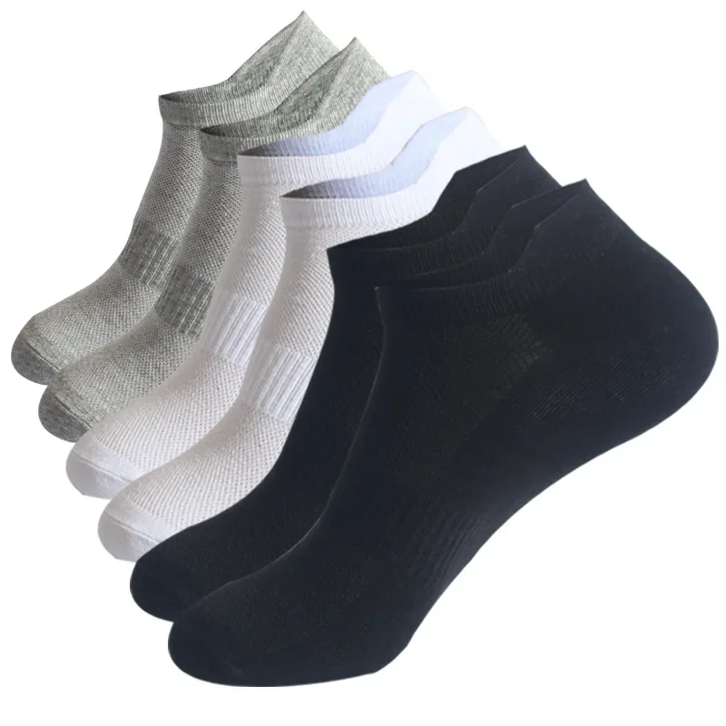 6-Paar-Söckchen für Damen und Herren, Paar, Studenten, Baumwolle, Ohr, neu, Übergröße, Mesh, sportlich, Sport, Laufen, einfarbig, Bootssocken