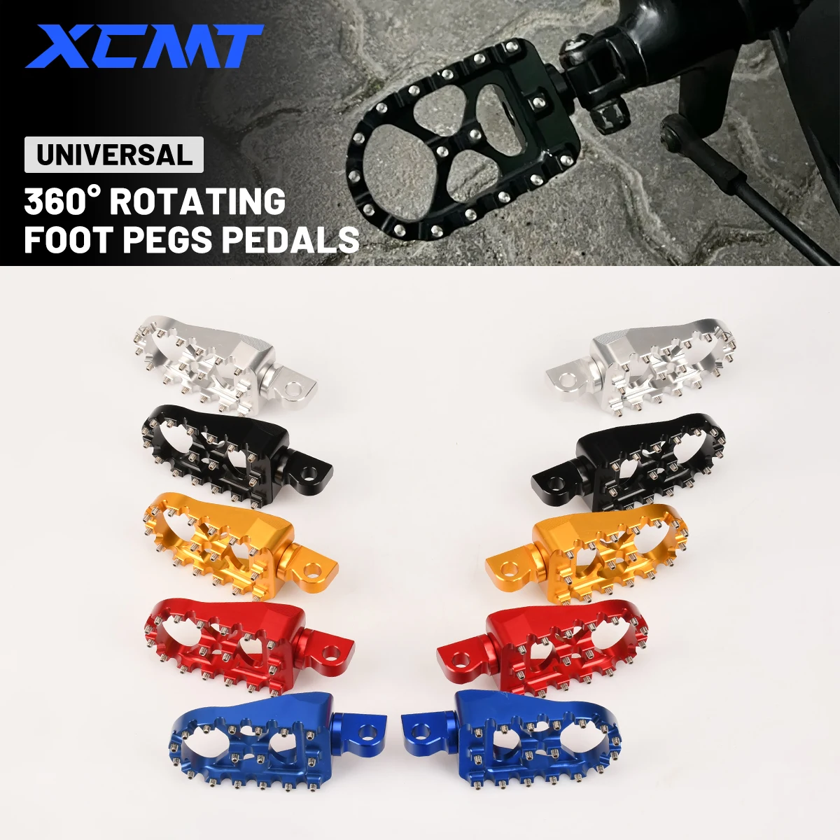 

Motorcycle CNC Foot Pegs MX Wide Fat Footrests Pedals Universal For Harley Sportster XL 883 1200 Dyna Street Bob Bobber Custom