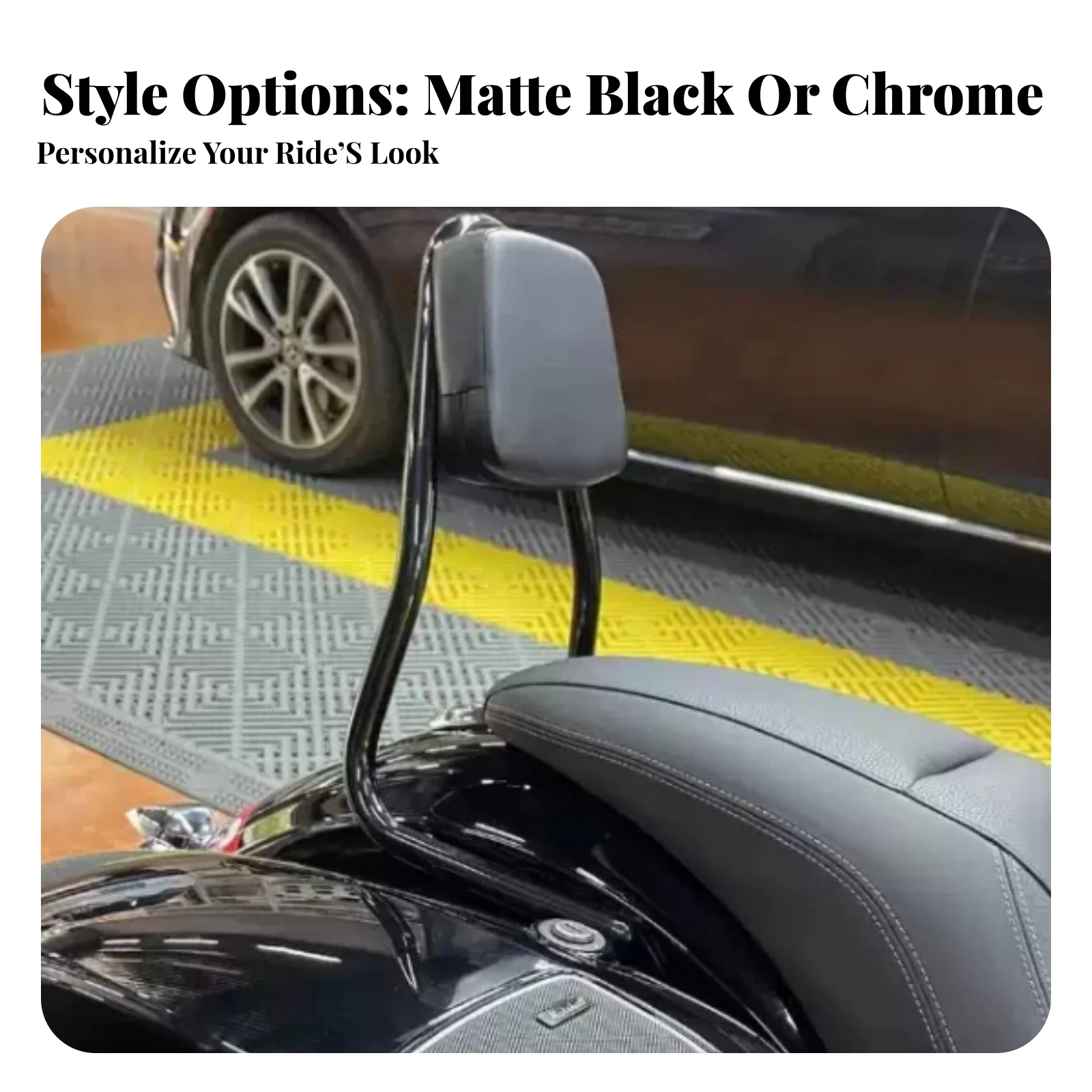 Rear Passenger Backrest with Cushion Cylindrical Motorcycle Backrest with Cushion Motorcycle Sissy Bar Long-Lasting Stylish