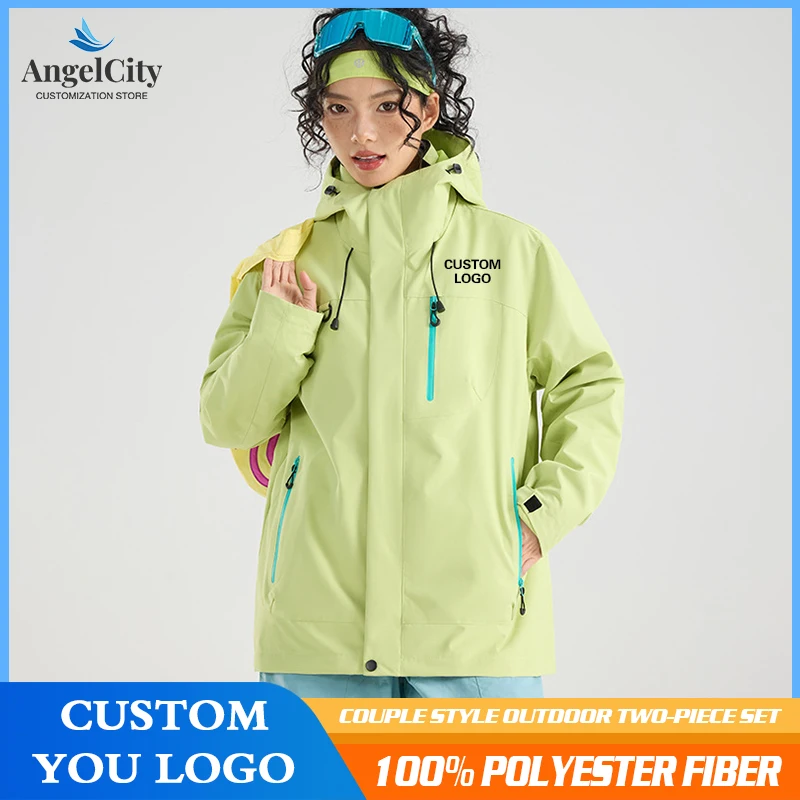 

Personalization Customized Men's Autumn And Winter Fleece Inner Liner Waterproof Outdoor Jacket Women's Printed Name Logo Image
