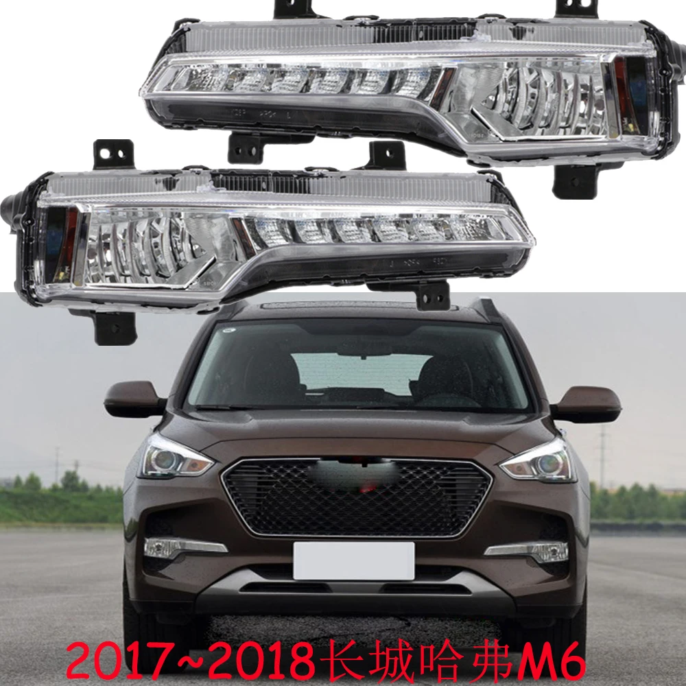 1pcs car accessories bupmer head light HAVAL M6 fog light Greatwall LED 2017~2020y fog Hover M6 headlamp