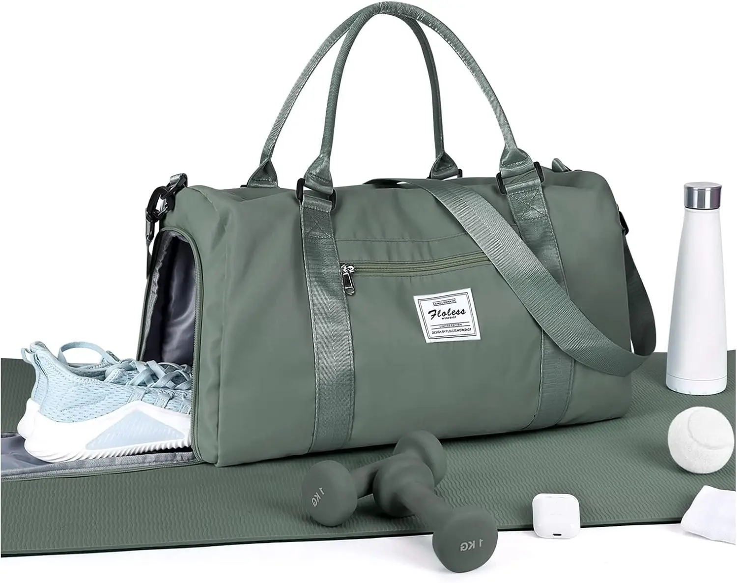 

Gym Bag Womens Mens with Shoes Compartment and Wet Pocket Travel Duffel Bag for Women for Plane Sport Gym Tote Bags Swimming Yoga Waterproof Weekend Overnight Carry on Bag Hospital Holdalls