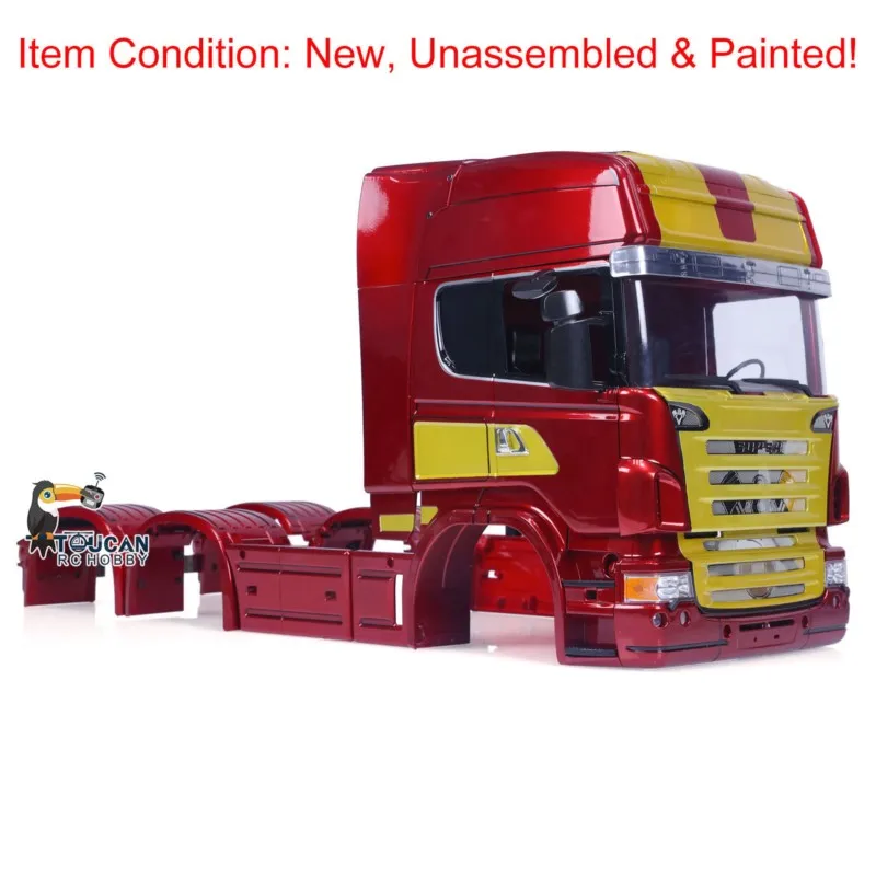 อะไหล่รถของเล่น TOUCAN ชุดตัวถังรถพลาสติก RC แบบหลังคาสูง สำหรับของเล่น 6x6 6x4 1/14 รถบรรทุกแทรคเตอร์บังคับวิทยุ ชุดประกอบเอง