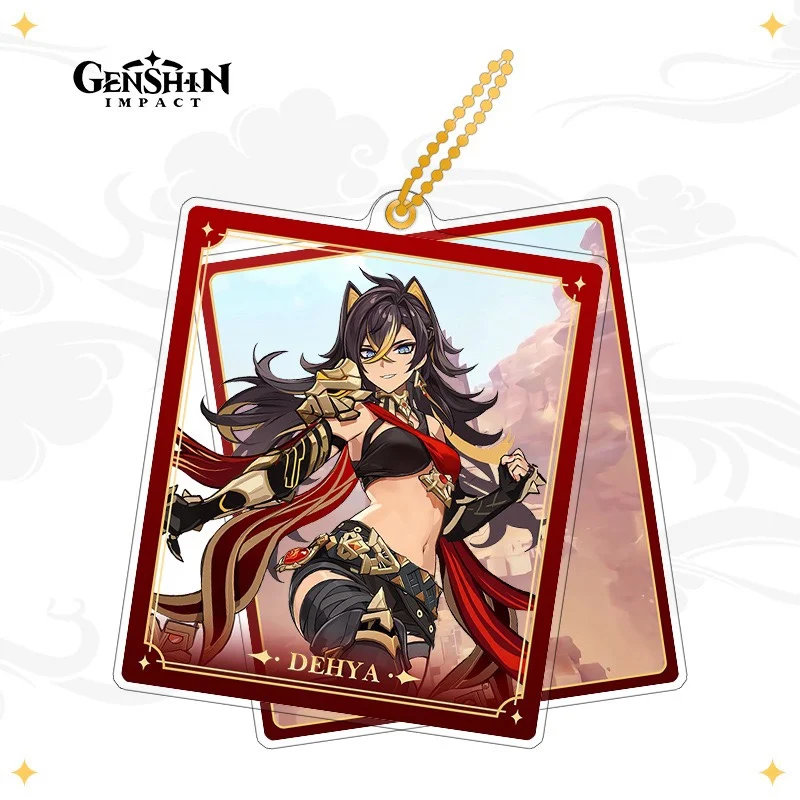 

Game Genshin Impact Dehya Diluc Yelan Baizhu Kaveh Furina Neuvillette Wriothesley Cosplay Double-sided Pendant Cartoon Acrylic