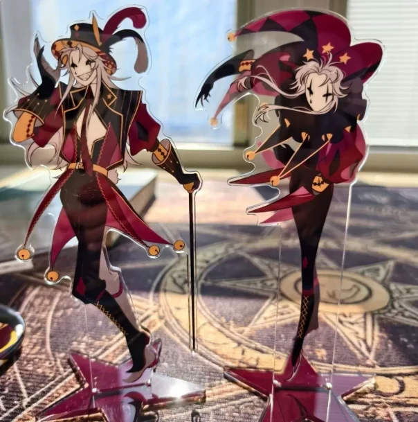 10cm Game The Freak Circus Pierrot Peripheral Acrylic Stand Figure Plate Desktop Holder Display Ornament Fan Collection Gift