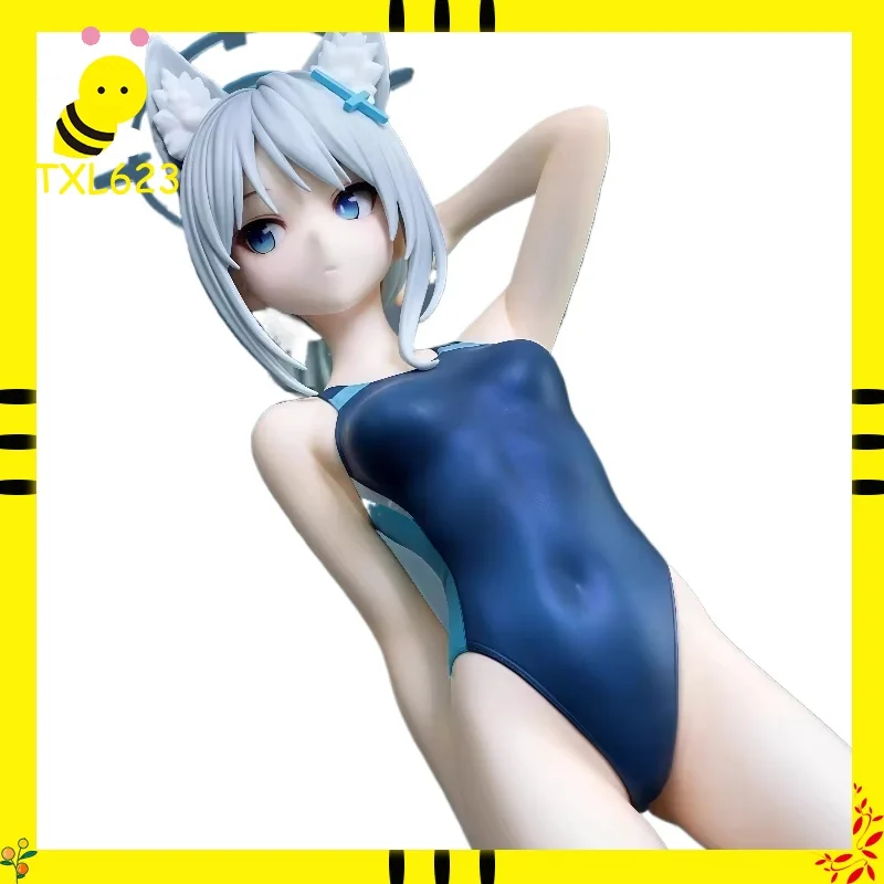 

24cm Shiroko Swimsuit Figure Blue Archive Anime Girl Wolf Ears Statue