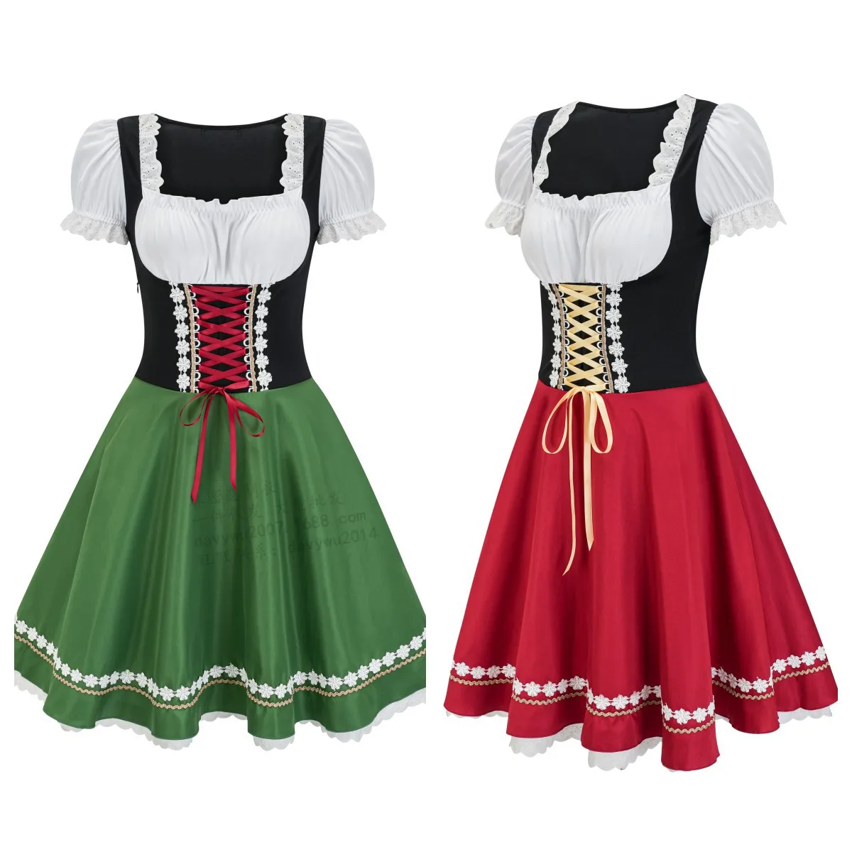 2025 New Women's Munich Oktoberfest Costume Dirndl Dress Traditional German Bavarian Beer Girl Party Dresses