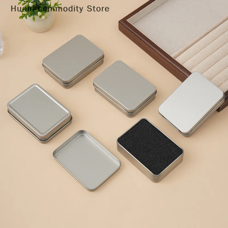 1 قطعة صندوق صغير مستطيل من القصدير حاوية متنوعة صندوق تخزين مستحضرات التجميل صندوق حديد صغير #2