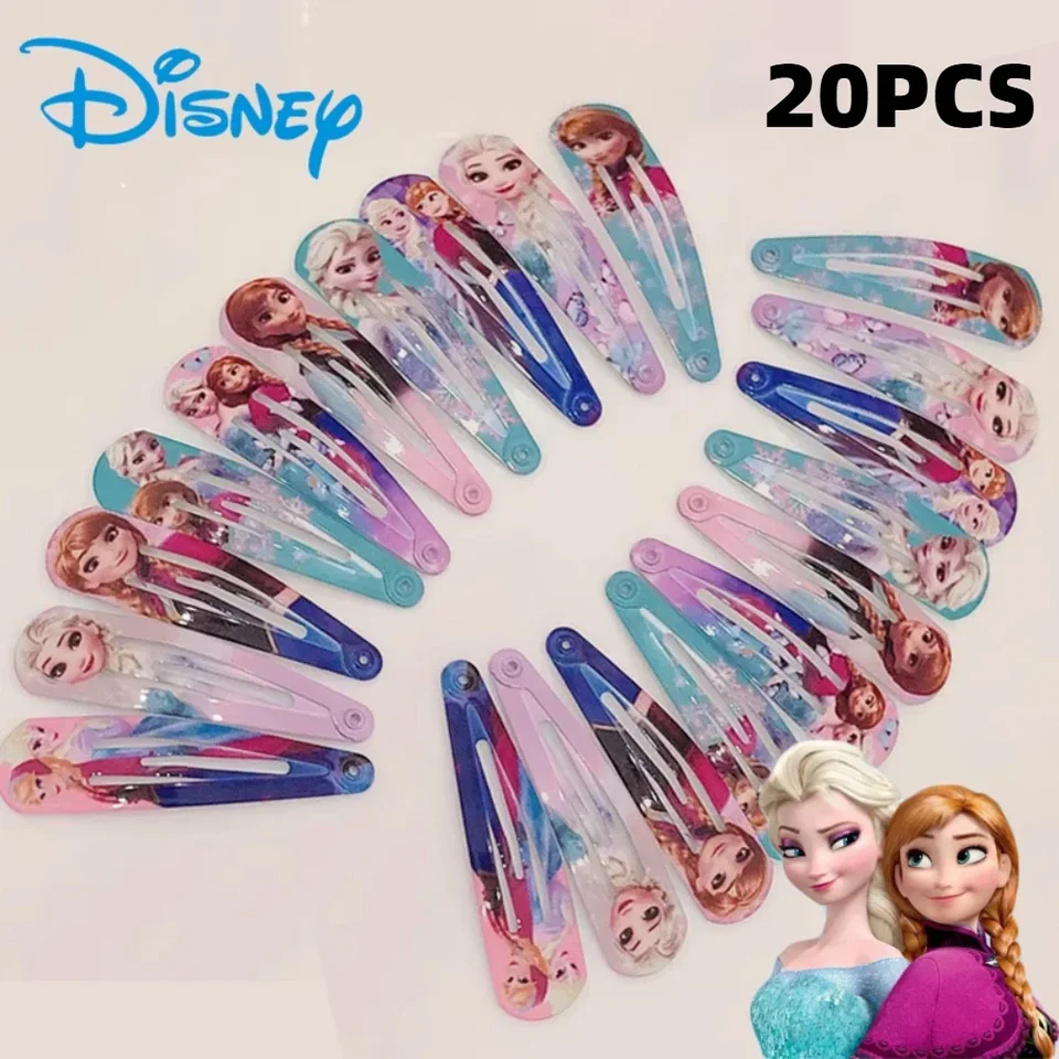 20 piezas Kawaii Frozen 4,8 cm princesa Clip de pelo lindo Disney Elsa princesa alta calidad Cosplay decoración niños regalos de cumpleaños Juguetes