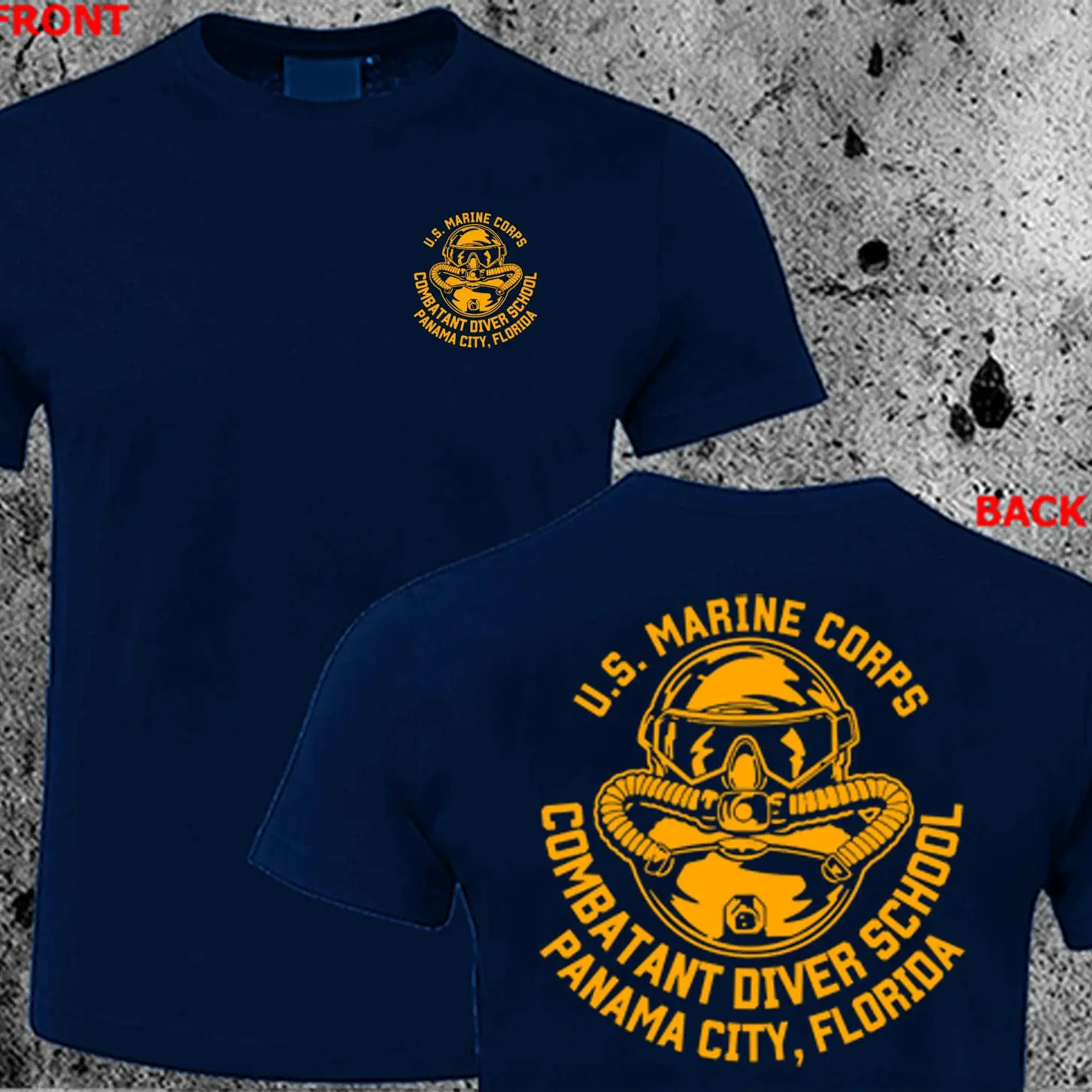 

US Marine Corps Special Forces Combat Diver Same School Logo Printed Short Sleeve Cotton T-Shirt Men's and Women's Casual Top