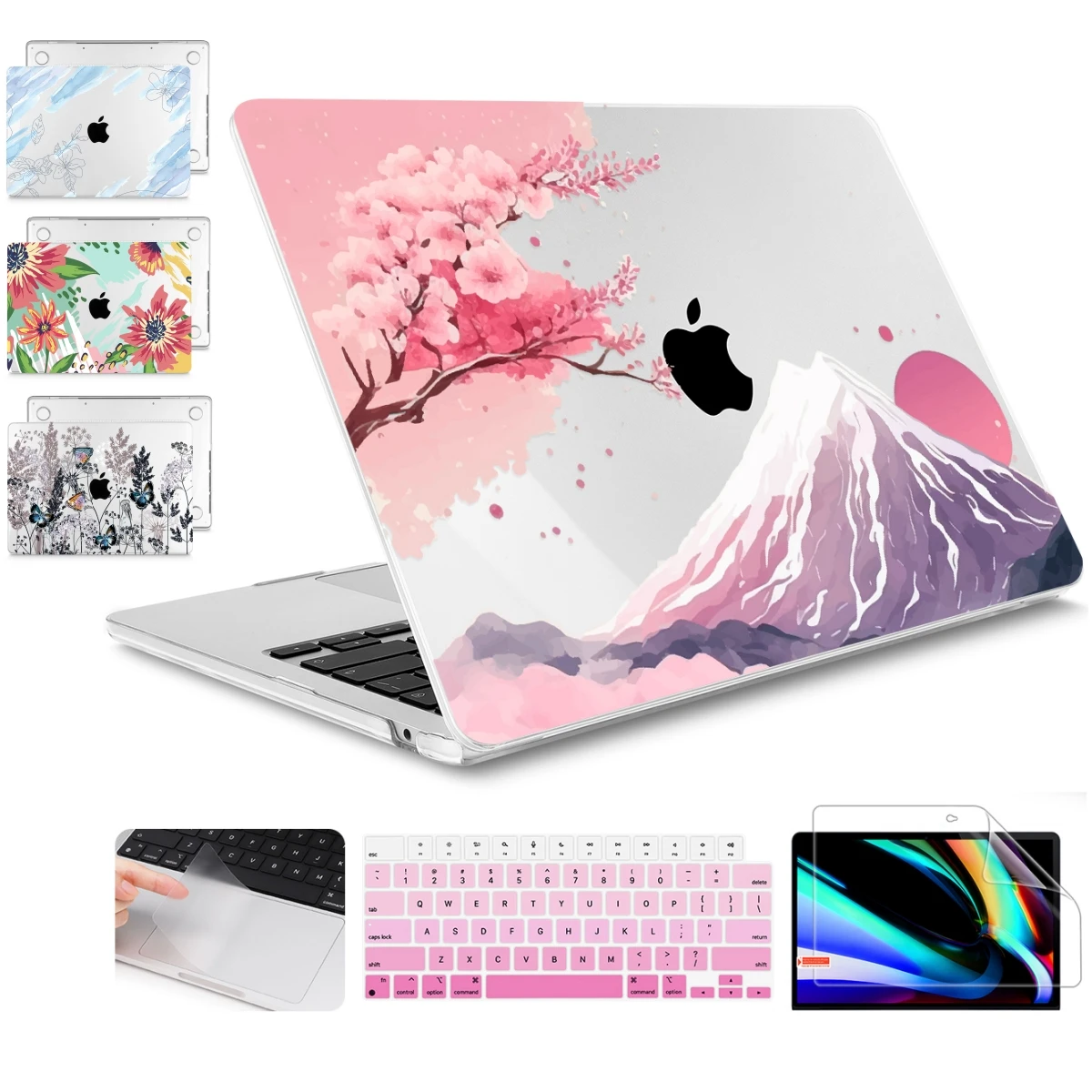 Pink Mountains Hard print case for MacBook M3 2024 M2 Retina Air Pro 13 A2681 A2337 A2338 M1 13 inch case Pro 14 16 2023 M2 M3