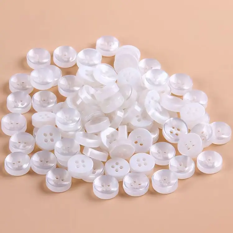 100pcs 9mm/10mm/11mm White color 4holes buttons shirt buttons apparel supplies sewing accessories