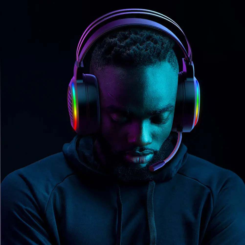 

1Pcs Wired Head-Mounted Gaming Headset Luminous Design Comfortable Breathable Earmuffs Pc Gaming Headphone for Hall