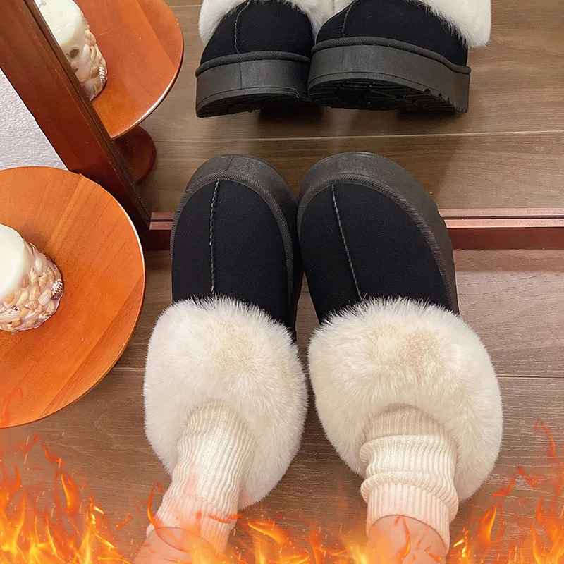 شتاء جديد وصول الصوف مبطن سميكة وحيد الأحذية النسائية الدافئة العصرية الثلوج الأحذية أحذية بوت قصيرة في الهواء الطلق مقاومة للانزلاق دائم