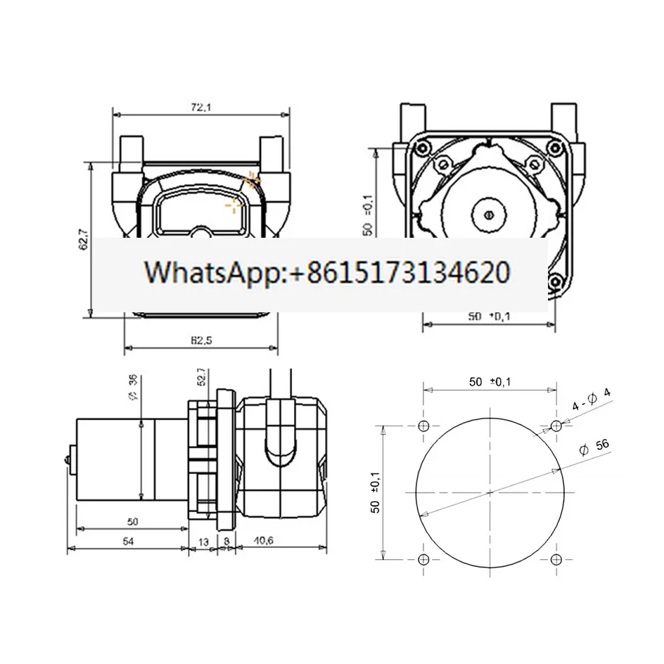 Kamoer KPHM600, 600 мл на мин, постоянный поток, 12 В, 24 В, щетка или бесщеточный двигатель, мини-самовсасывающий перистальтический насос
