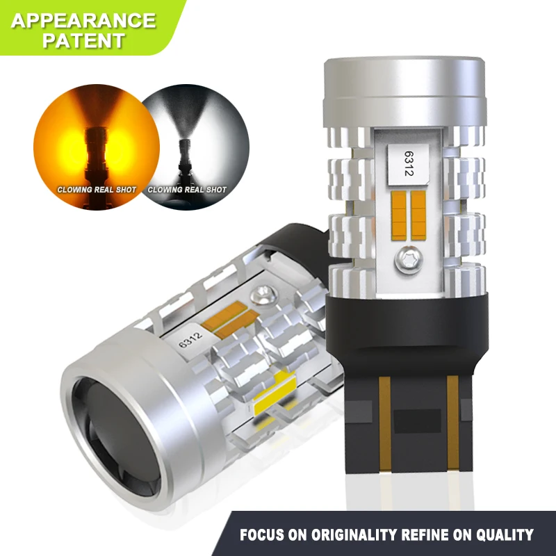 Jiachi 10PCS High Power 4 Sides 1860 Chip 7443 7440 W21/5W White&Amber Signal Light 3157 1157 BAY15D Led Car Bulb Daytime Lamp